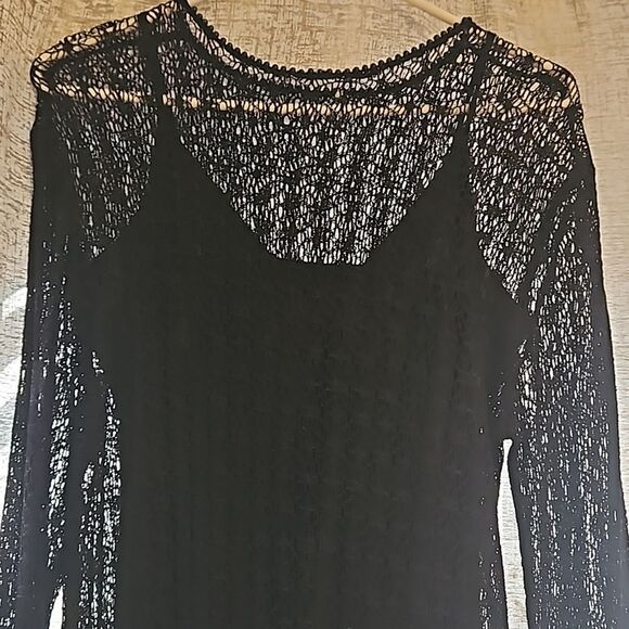 Beautiful black gown - knitted fabric over satin - Picture 6 of 8